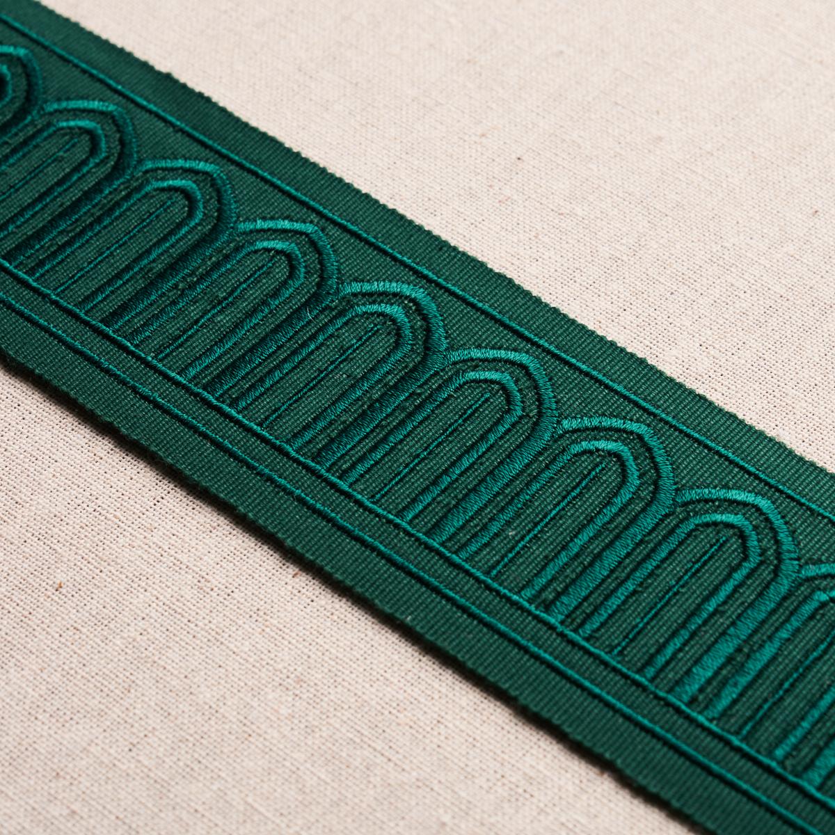 Schumacher Emerald Arches Embroidered Tape Medium