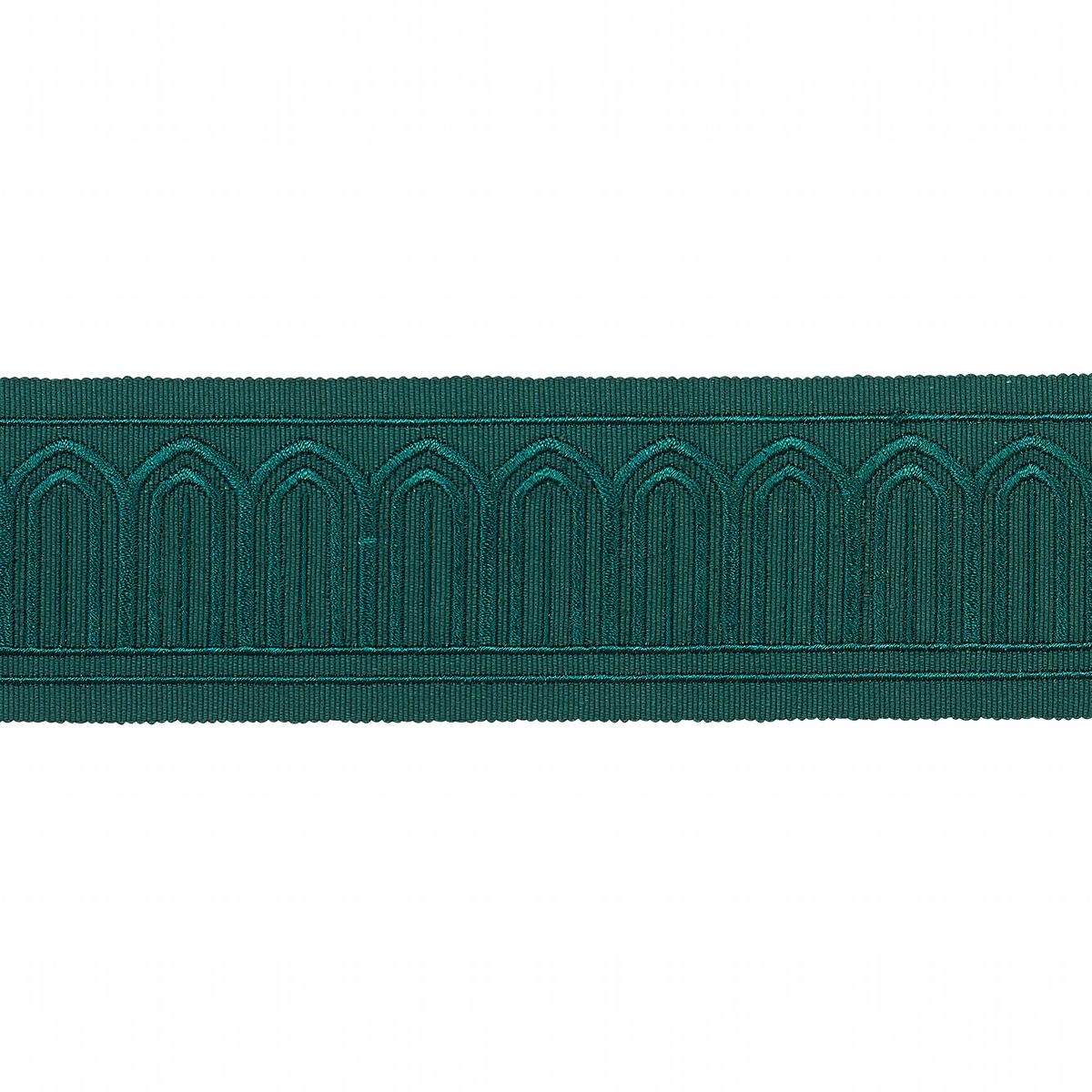 Schumacher Emerald Arches Embroidered Tape Medium