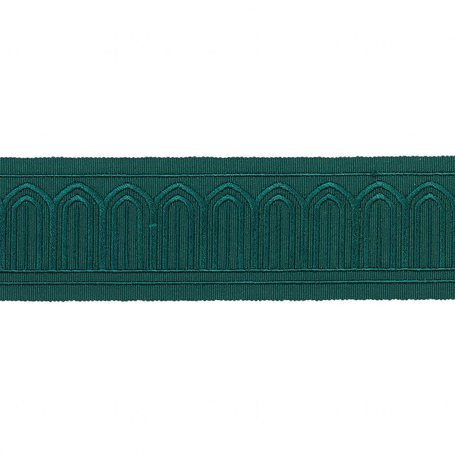 Schumacher Emerald Arches Embroidered Tape Medium