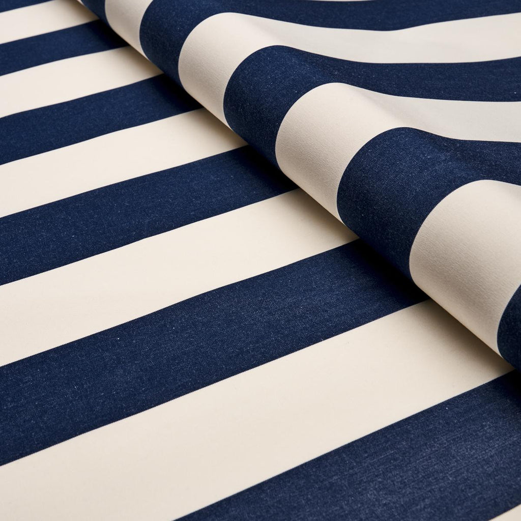 Schumacher James Stripe Navy Fabric