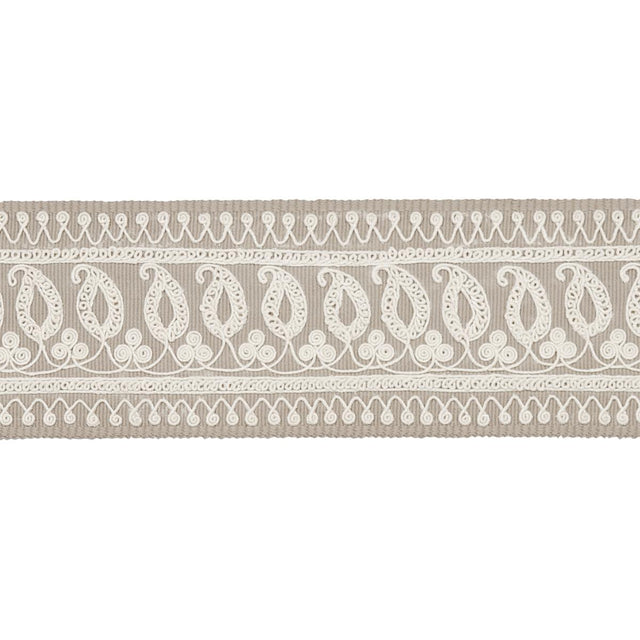 Schumacher Paisley Embroidered Tape Sand Trim