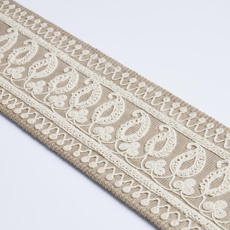 Schumacher Paisley Embroidered Tape Sand Trim