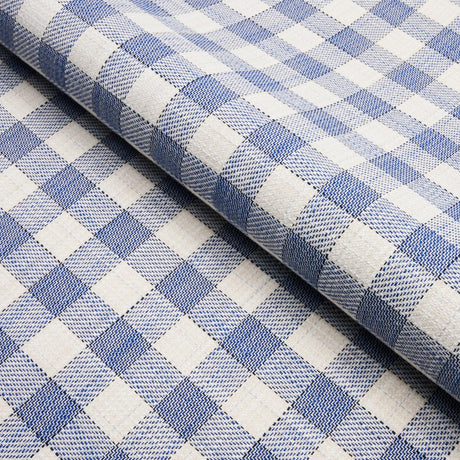 Schumacher Martina Plaid Indoor/Outdoor Navy Fabric