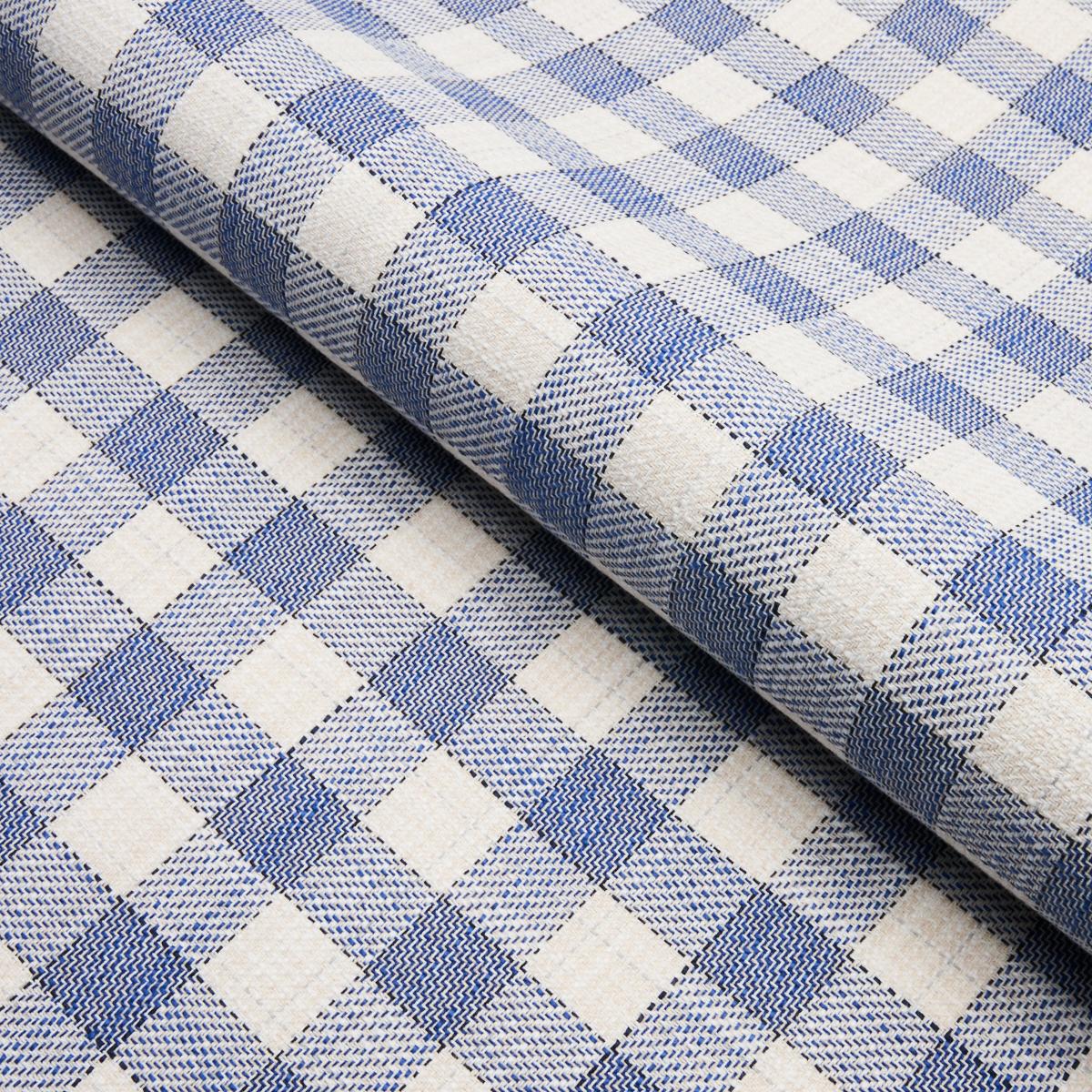 Schumacher Martina Plaid Indoor/Outdoor Navy Fabric