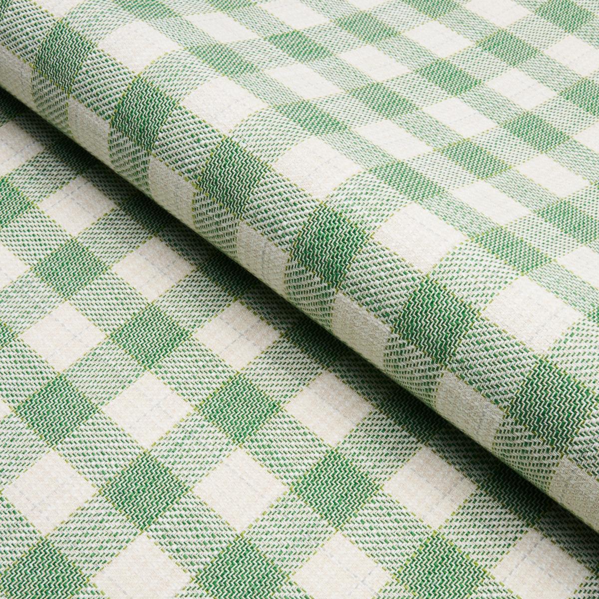 Schumacher Martina Plaid Indoor/Outdoor Green Fabric