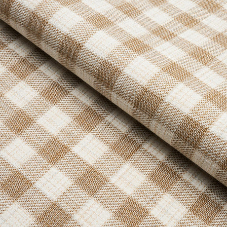 Schumacher Martina Plaid Indoor/Outdoor Natural Fabric