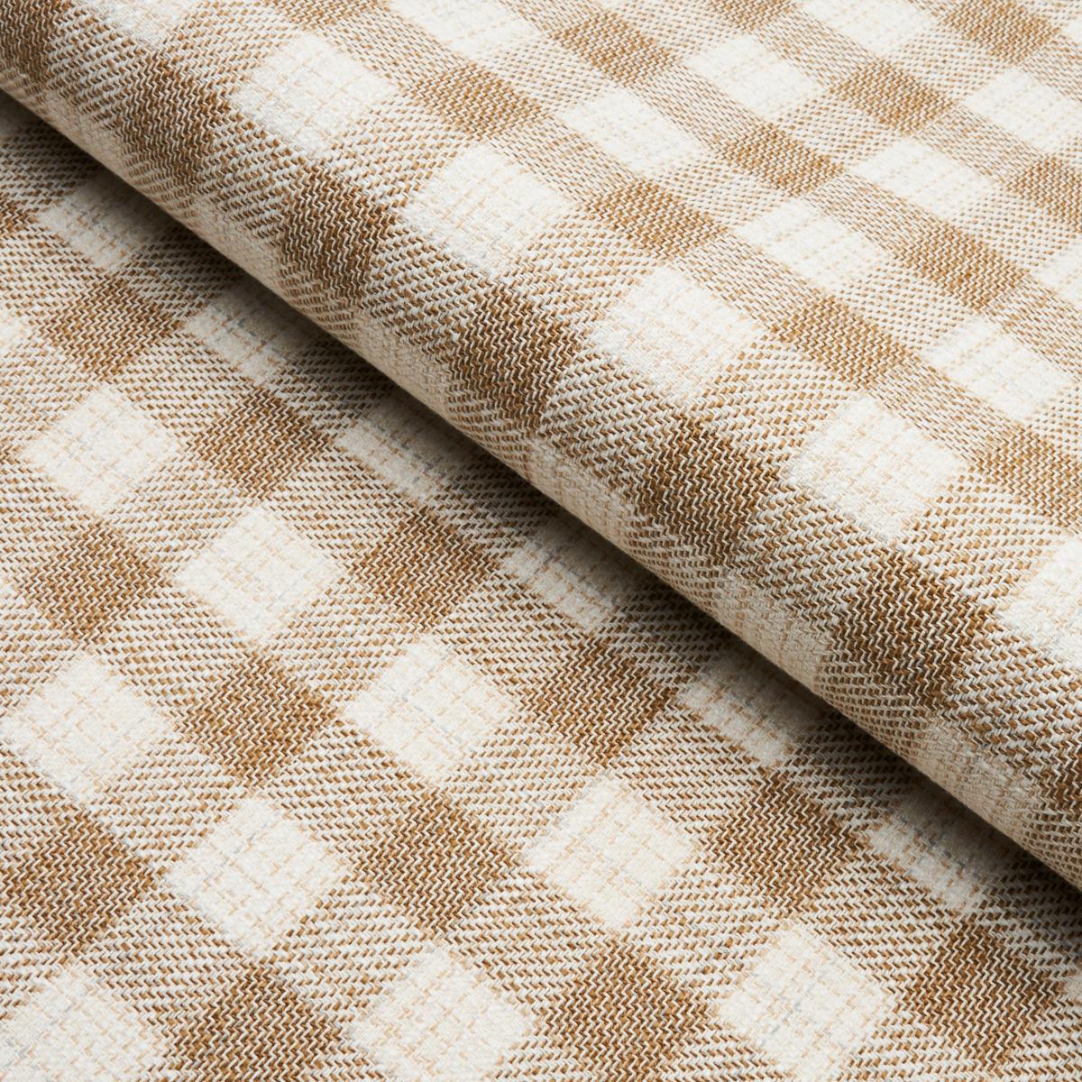 Schumacher Martina Plaid Indoor/Outdoor Natural Fabric