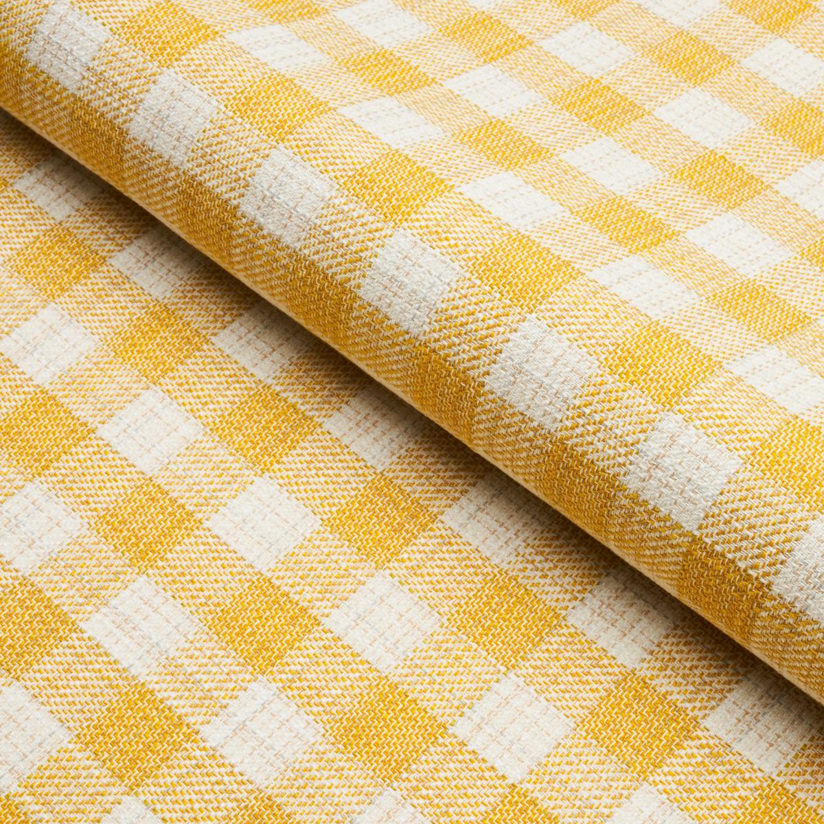 Schumacher Martina Plaid Indoor/Outdoor Yellow Fabric