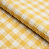 Schumacher Martina Plaid Indoor/Outdoor Yellow Fabric