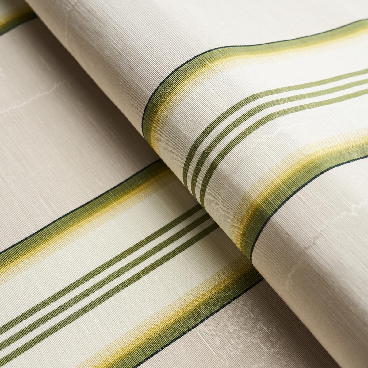 Schumacher Randolph Stripe Moir Magnolia Fabric