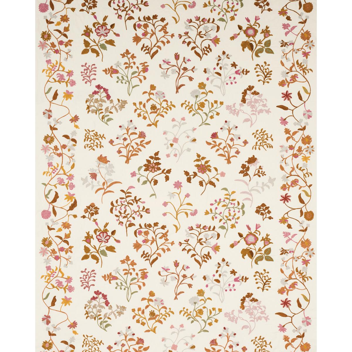 Schumacher Raleigh Crewel Embroidery Autumn Fabric