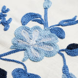 Schumacher Raleigh Crewel Embroidery Cornflower Fabric