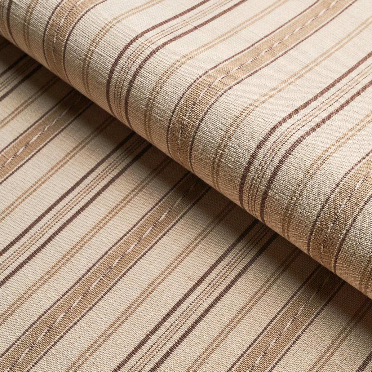 Schumacher Lightfoot Stripe Coffee Fabric