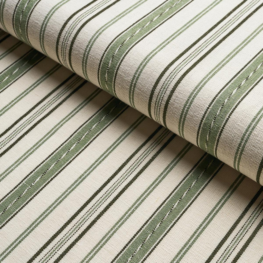 Schumacher Lightfoot Stripe Moss Fabric
