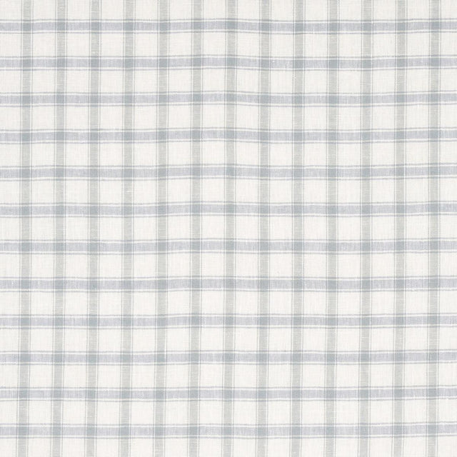 Schumacher Crawford Linen Check Jasper Blue Fabric