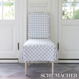 Schumacher Crawford Linen Check Jasper Blue Fabric