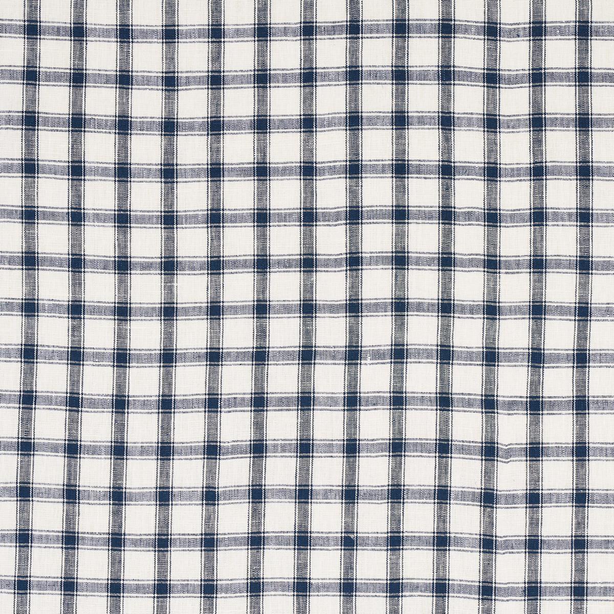 Schumacher Crawford Linen Check Indigo Fabric