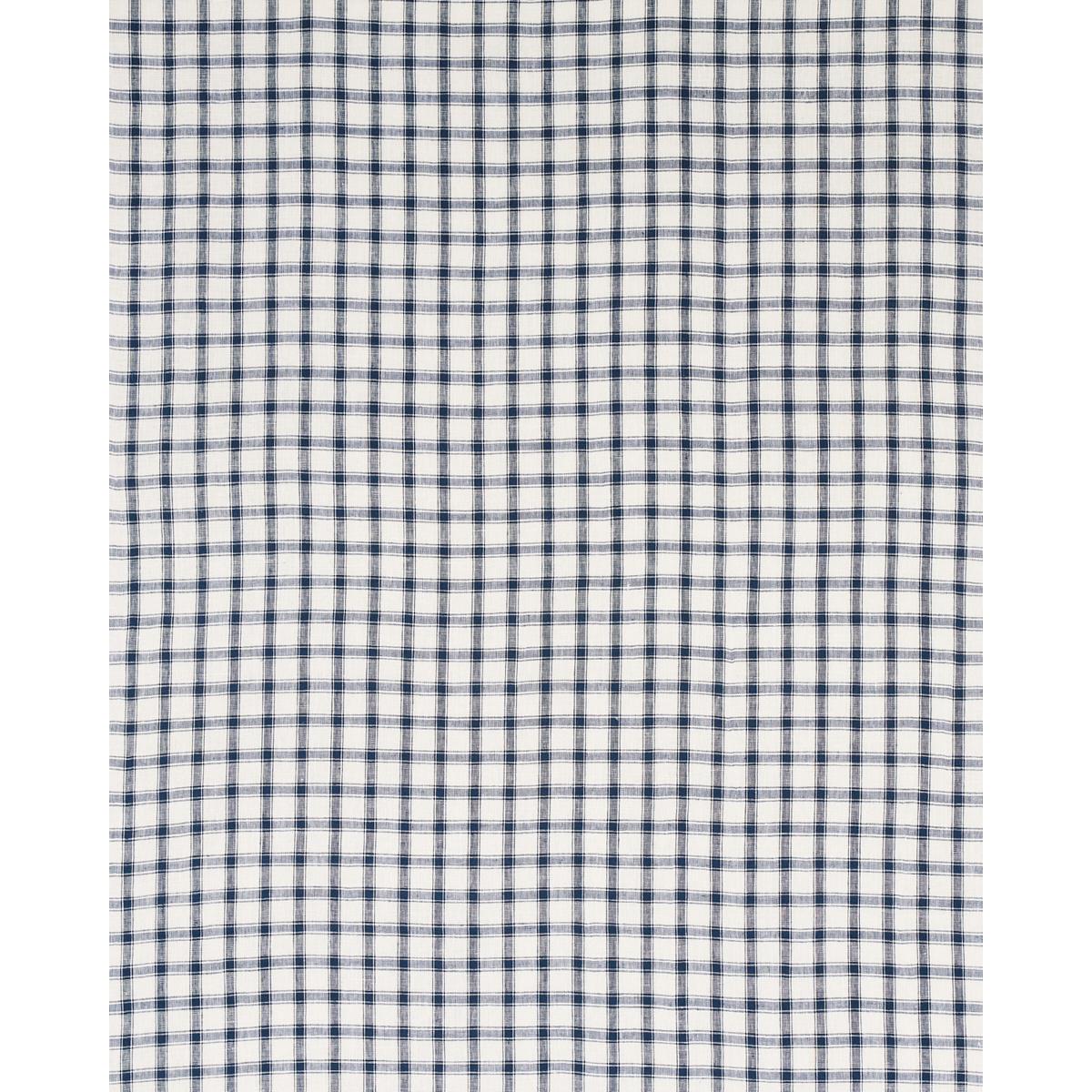 Schumacher Crawford Linen Check Indigo Fabric