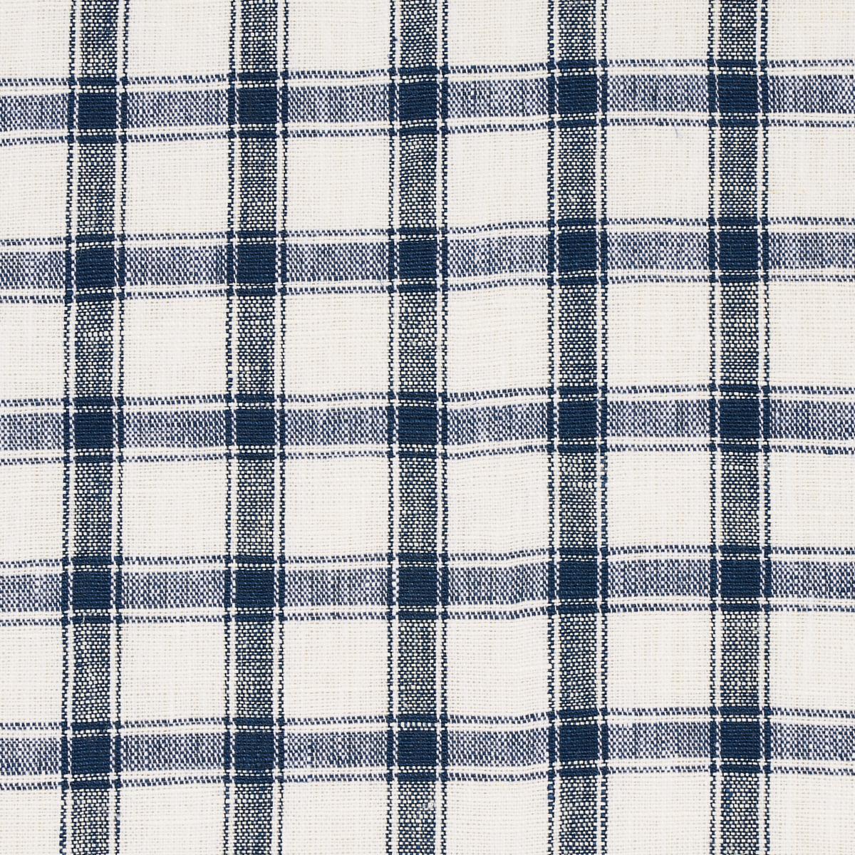 Schumacher Crawford Linen Check Indigo Fabric