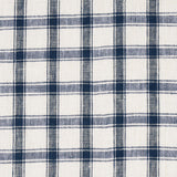 Schumacher Crawford Linen Check Indigo Fabric