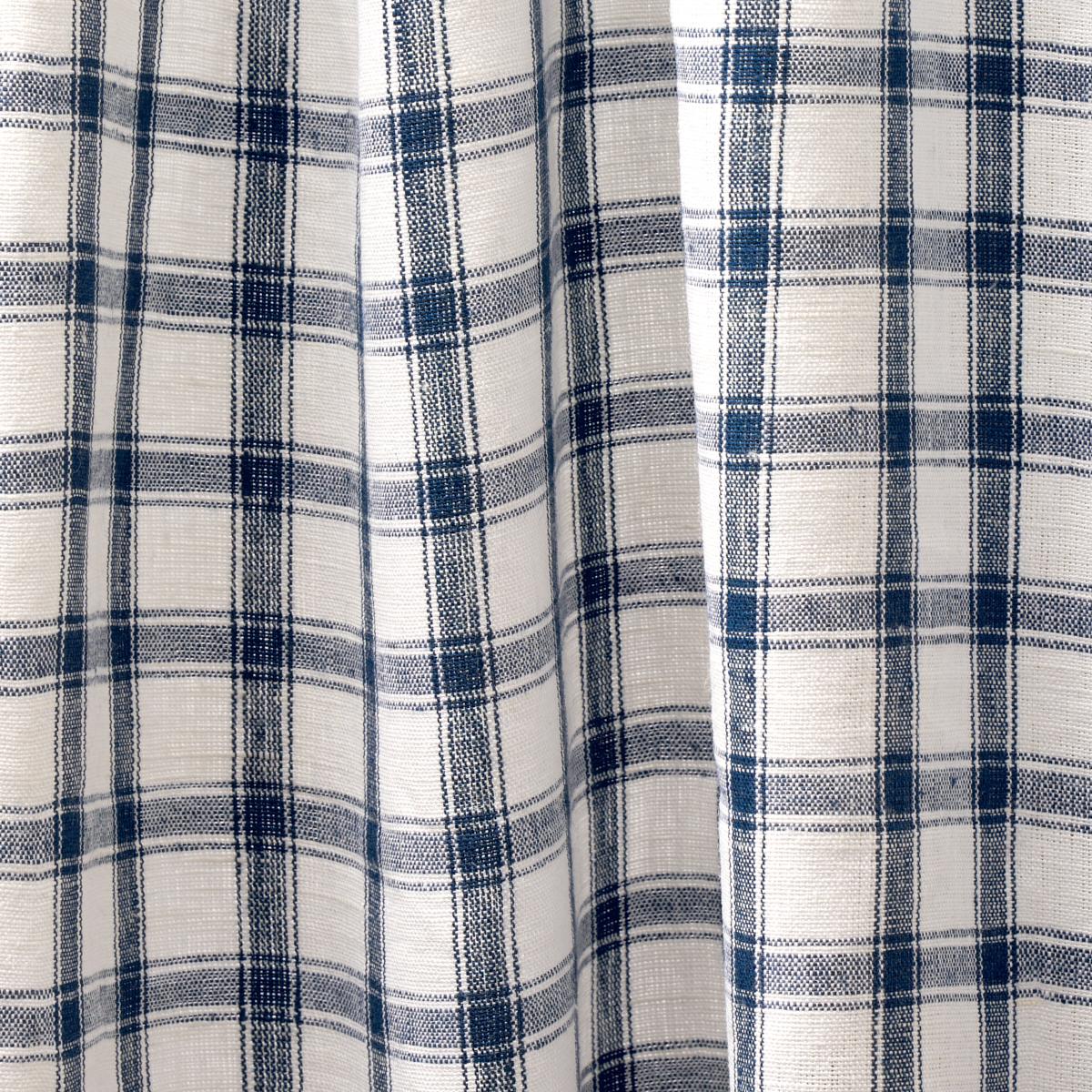 Schumacher Crawford Linen Check Indigo Fabric