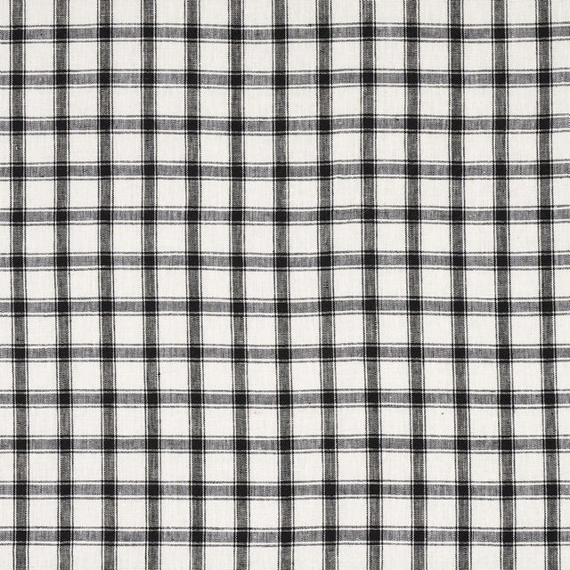 Schumacher Crawford Linen Check Basalt Fabric