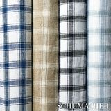 Schumacher Crawford Linen Check Basalt Fabric