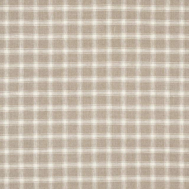 Schumacher Crawford Linen Check Flax Fabric