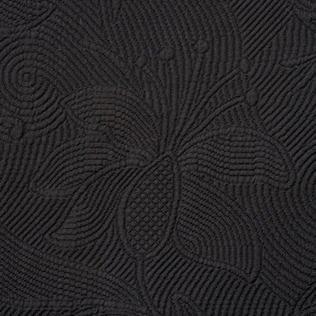 Schumacher Quilted Scroll Matelass Pitch Black Fabric