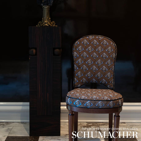 Schumacher Blair Silk Pingl Charlton Brown Fabric