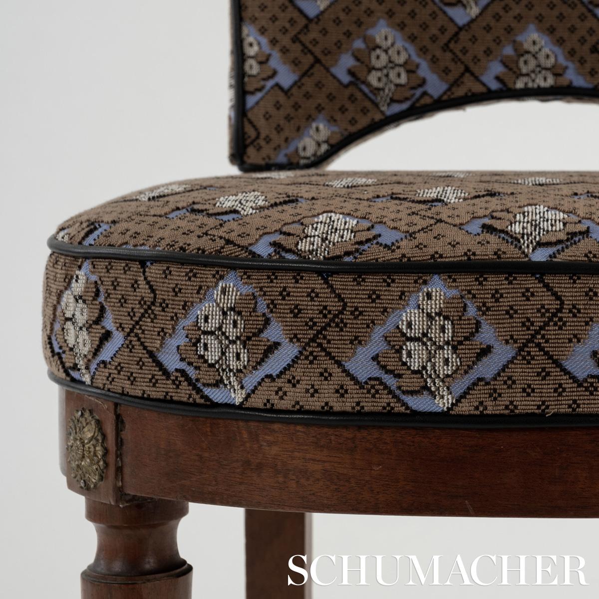 Schumacher Blair Silk Pingl Charlton Brown Fabric