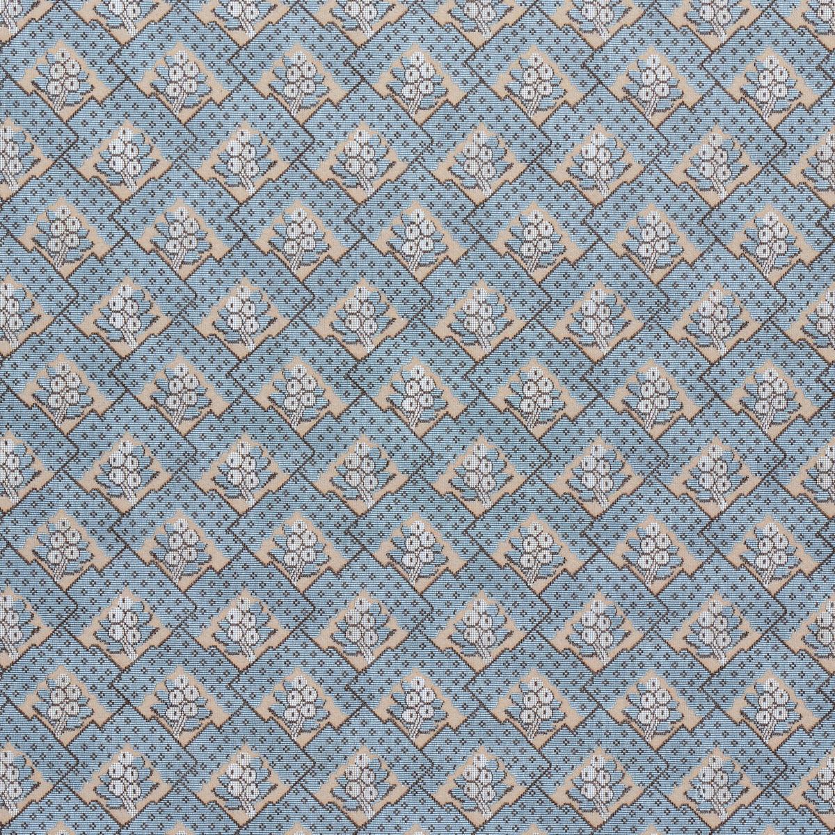 Schumacher Blair Silk Pingl Worcester Blue Fabric