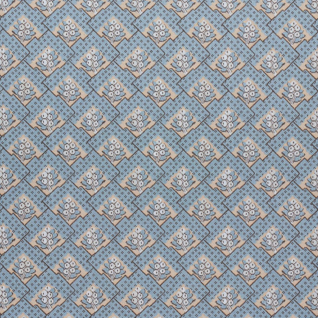 Schumacher Blair Silk Pingl Worcester Blue Fabric