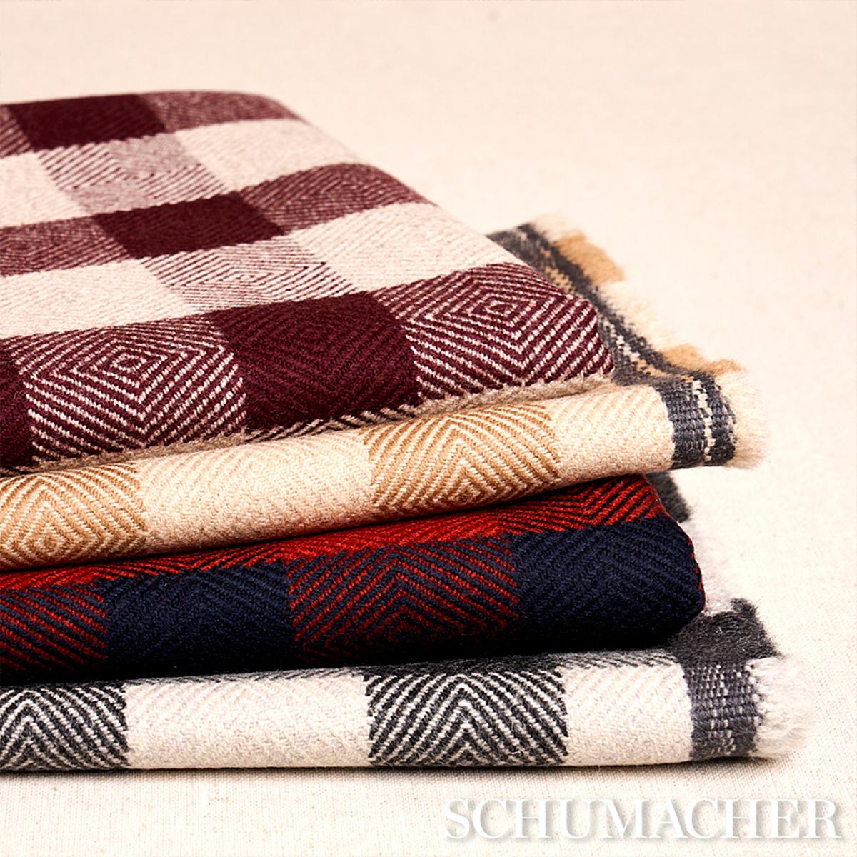 Schumacher Galt Wool Check Charcoal Fabric