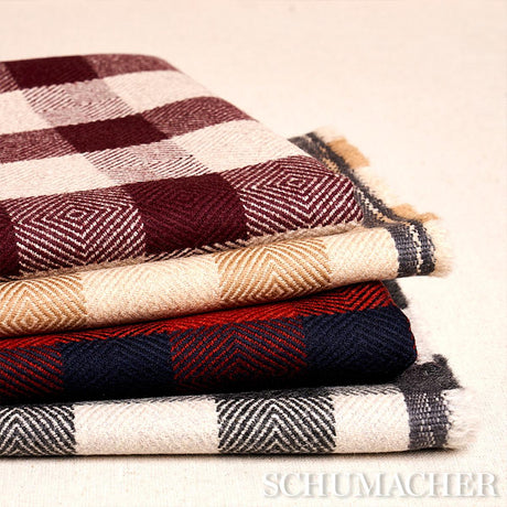 Schumacher Galt Wool Check Charcoal Fabric
