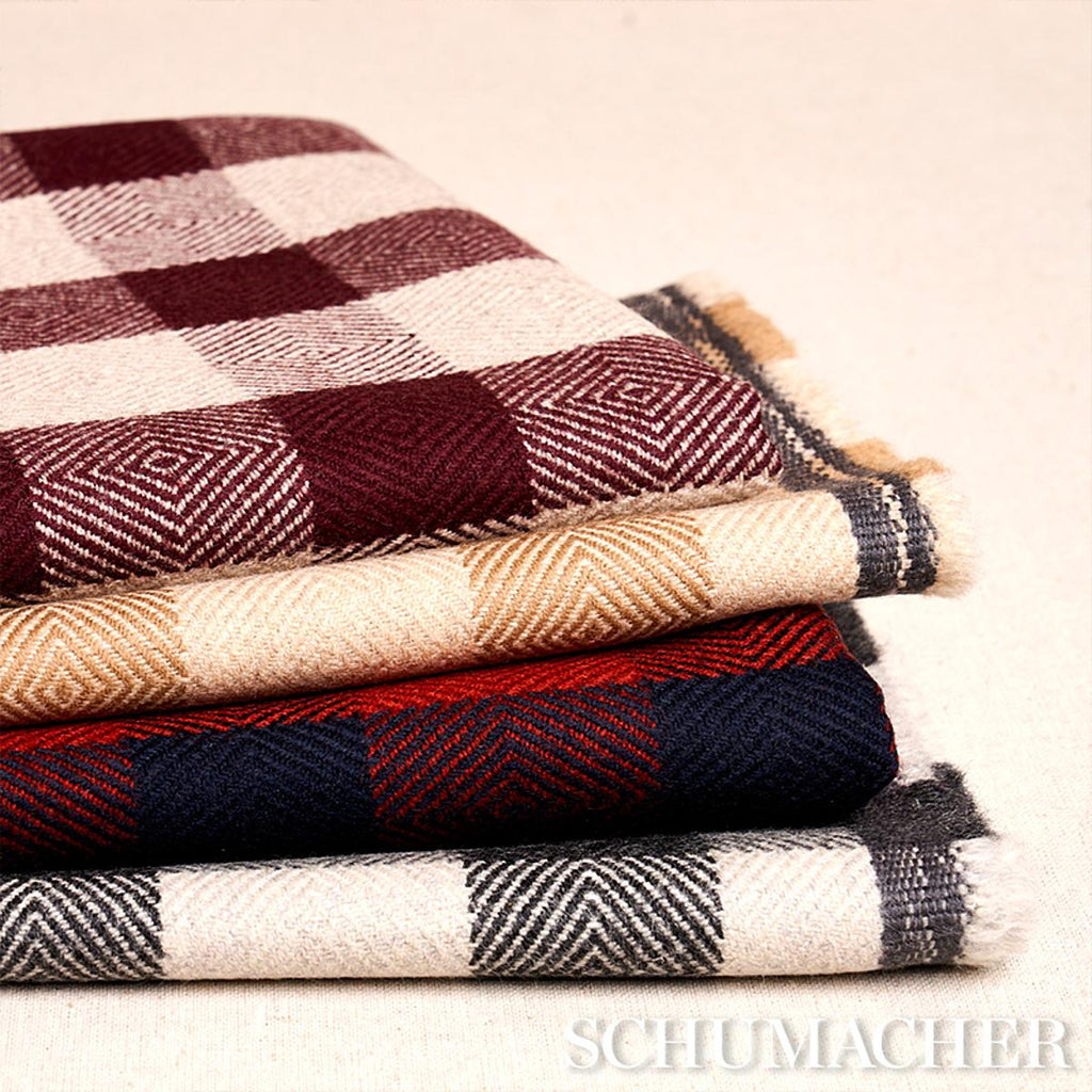 Schumacher Galt Wool Check Plum Fabric