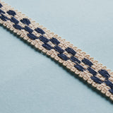 Schumacher Crawford Check Tape Narrow Indigo Trim