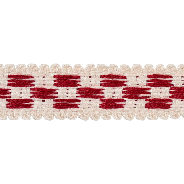 Schumacher Cornwallis Red Crawford Check Tape Narrow