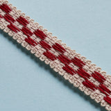 Schumacher Crawford Check Tape Narrow Cornwallis Red Trim