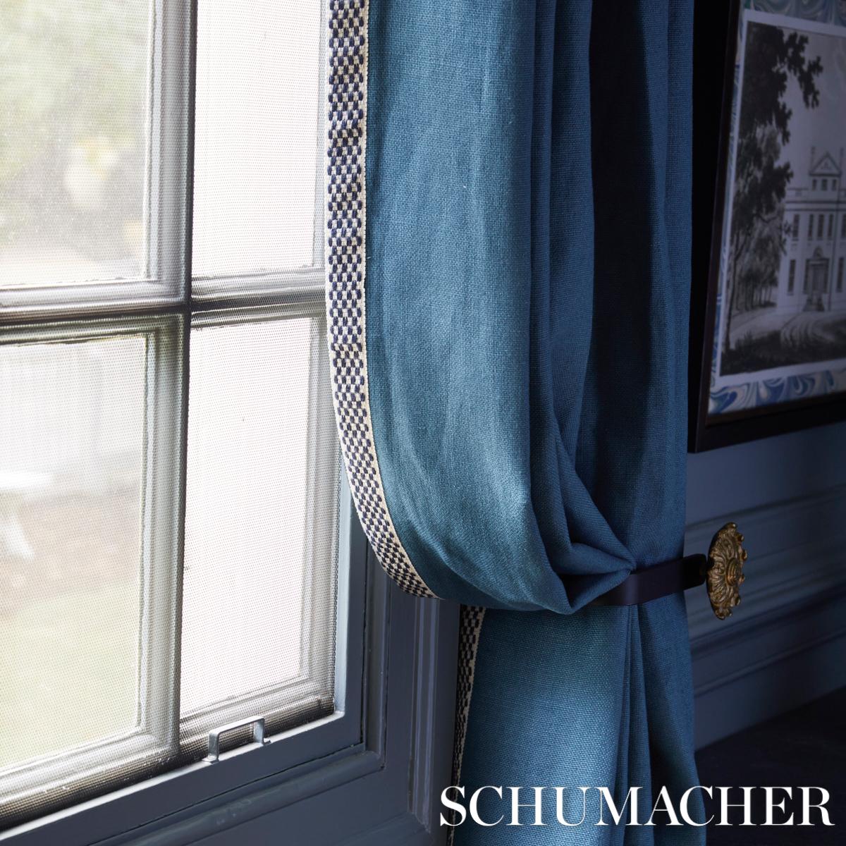 Schumacher Indigo Crawford Check Tape Medium