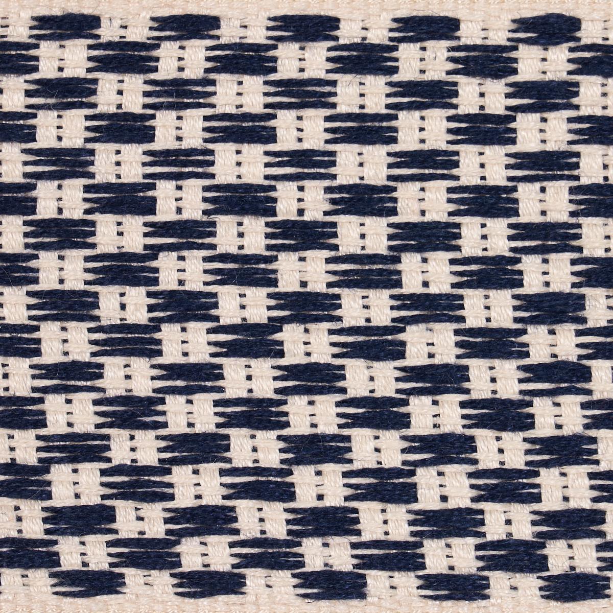 Schumacher Crawford Check Tape Wide Indigo Trim