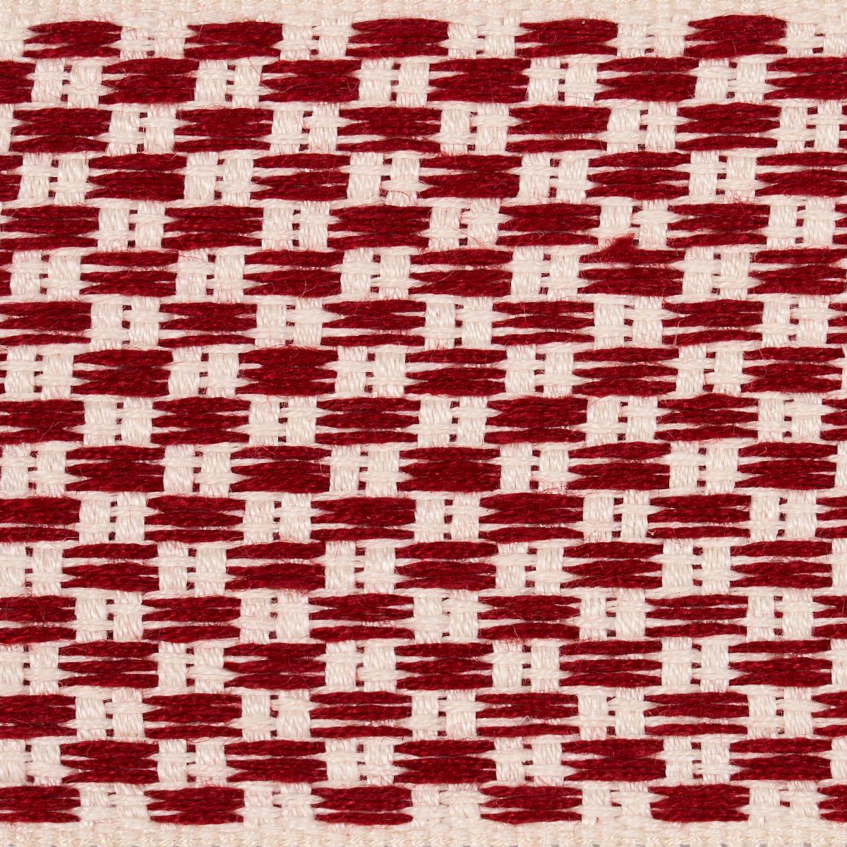 Schumacher Crawford Check Tape Wide Cornwallis Red Trim