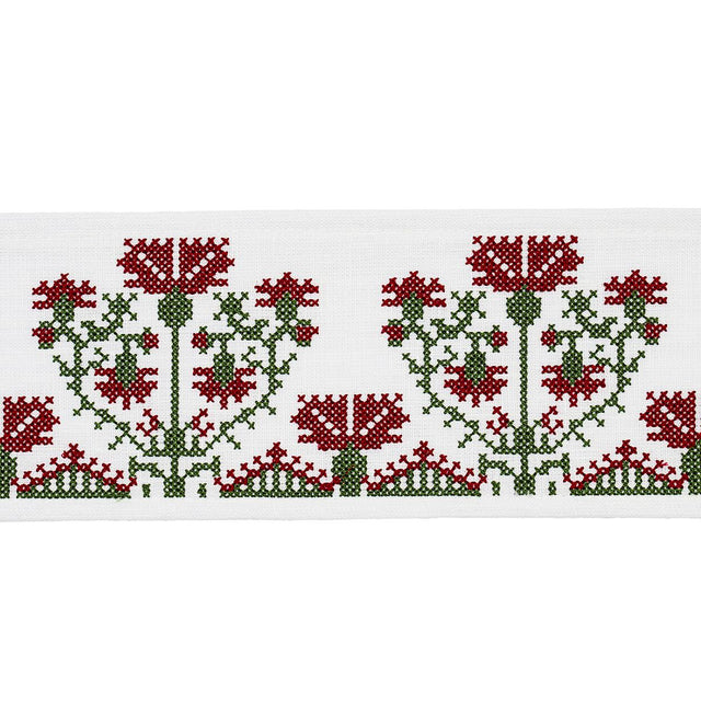 Schumacher Claret Custis Embroidered Tape