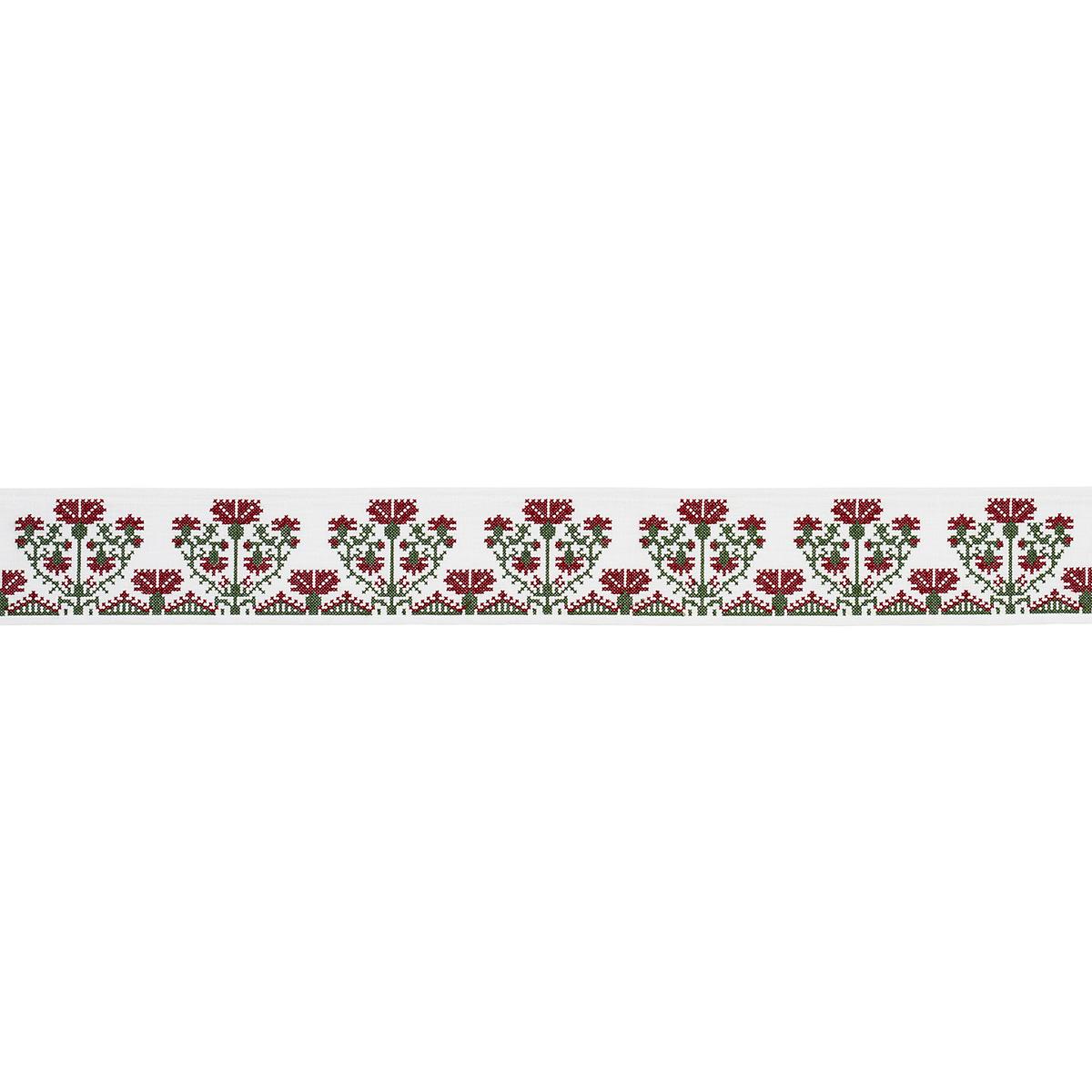 Schumacher Claret Custis Embroidered Tape