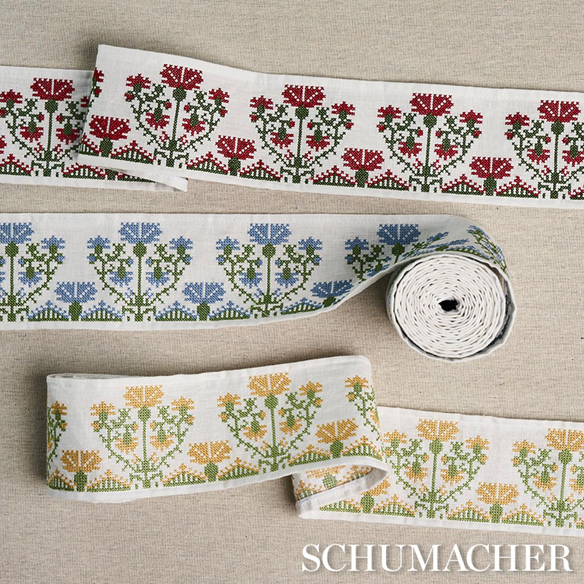 Schumacher Shell Custis Embroidered Tape