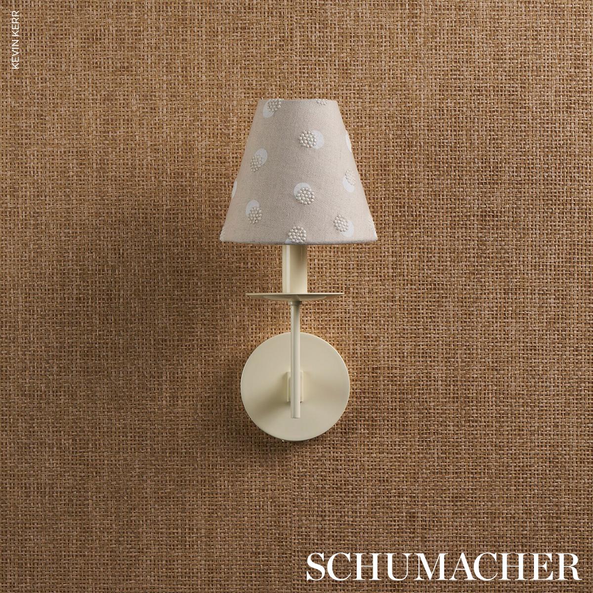 Schumacher Taylor Embroidery Ivory On Natural Fabric