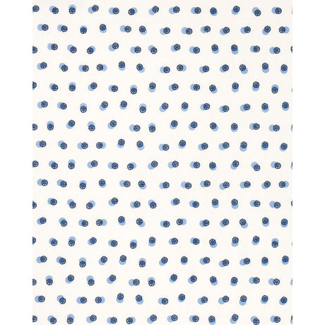 Schumacher Taylor Embroidery Blue On Ivory Fabric