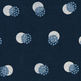 Schumacher Taylor Embroidery Sky On Navy Fabric