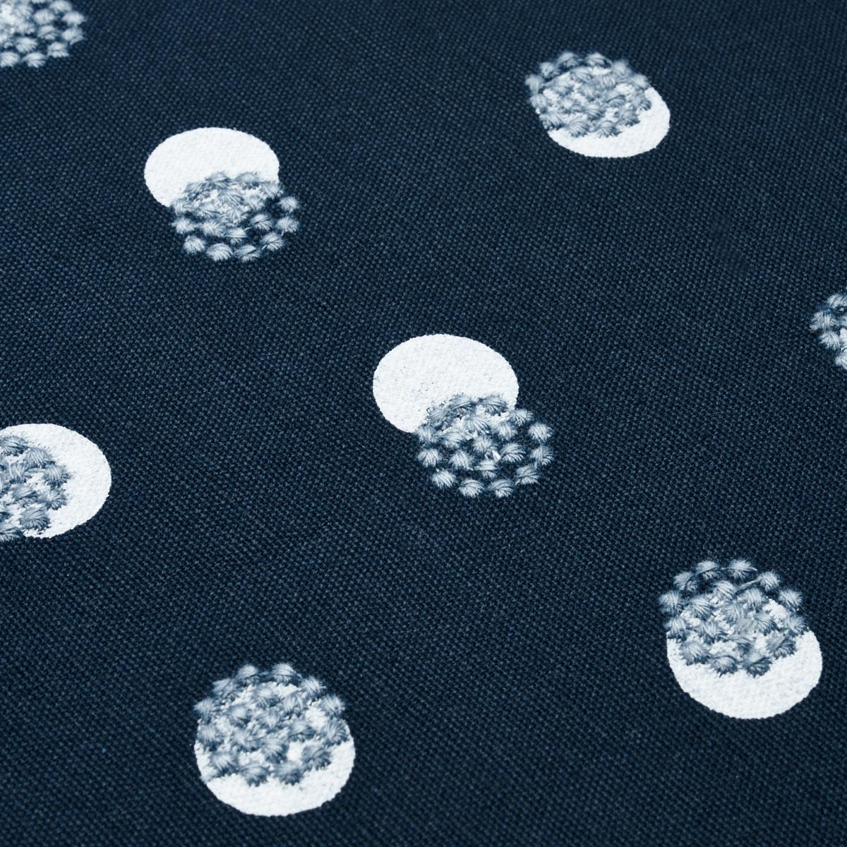 Schumacher Taylor Embroidery Sky On Navy Fabric