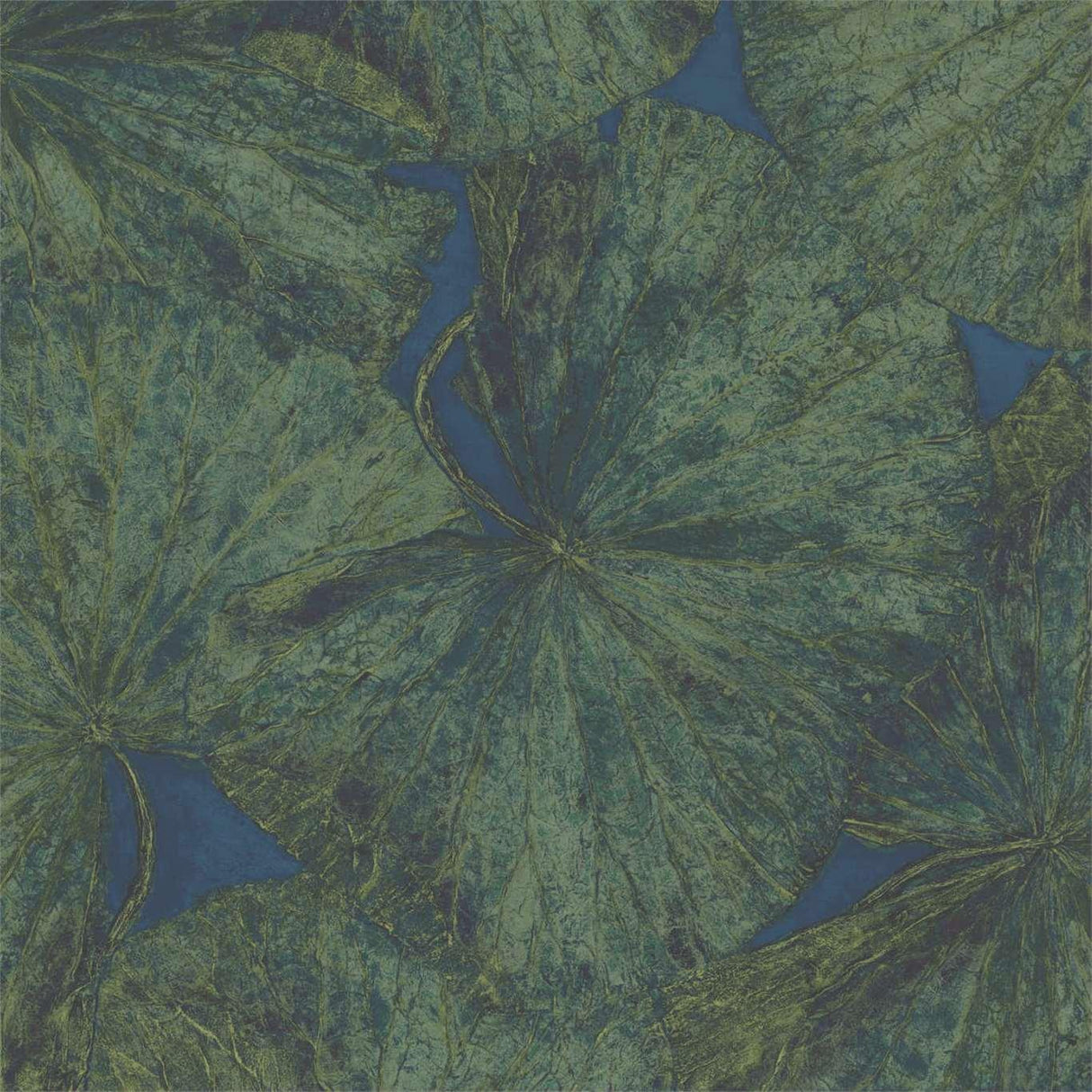 Zoffany Taisho Lotus Panel B Malachite/Lapis Wallpaper